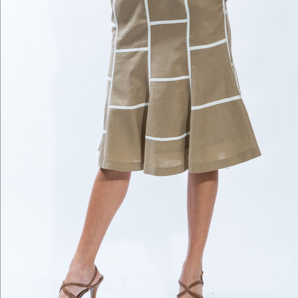 Way Linen Geometry Skirt with side pockets